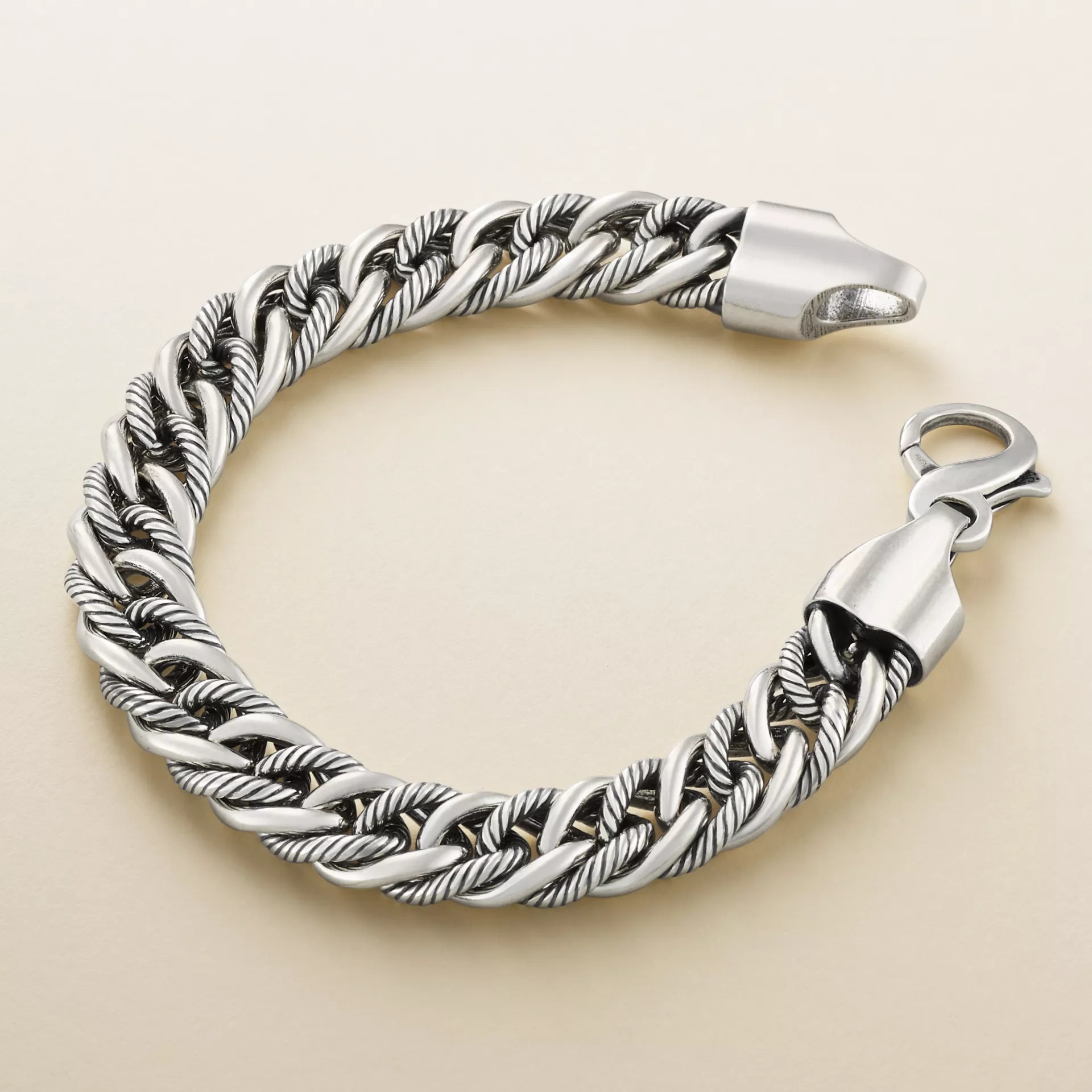 Bold Twisted Link Curb Bracelet - Image 2