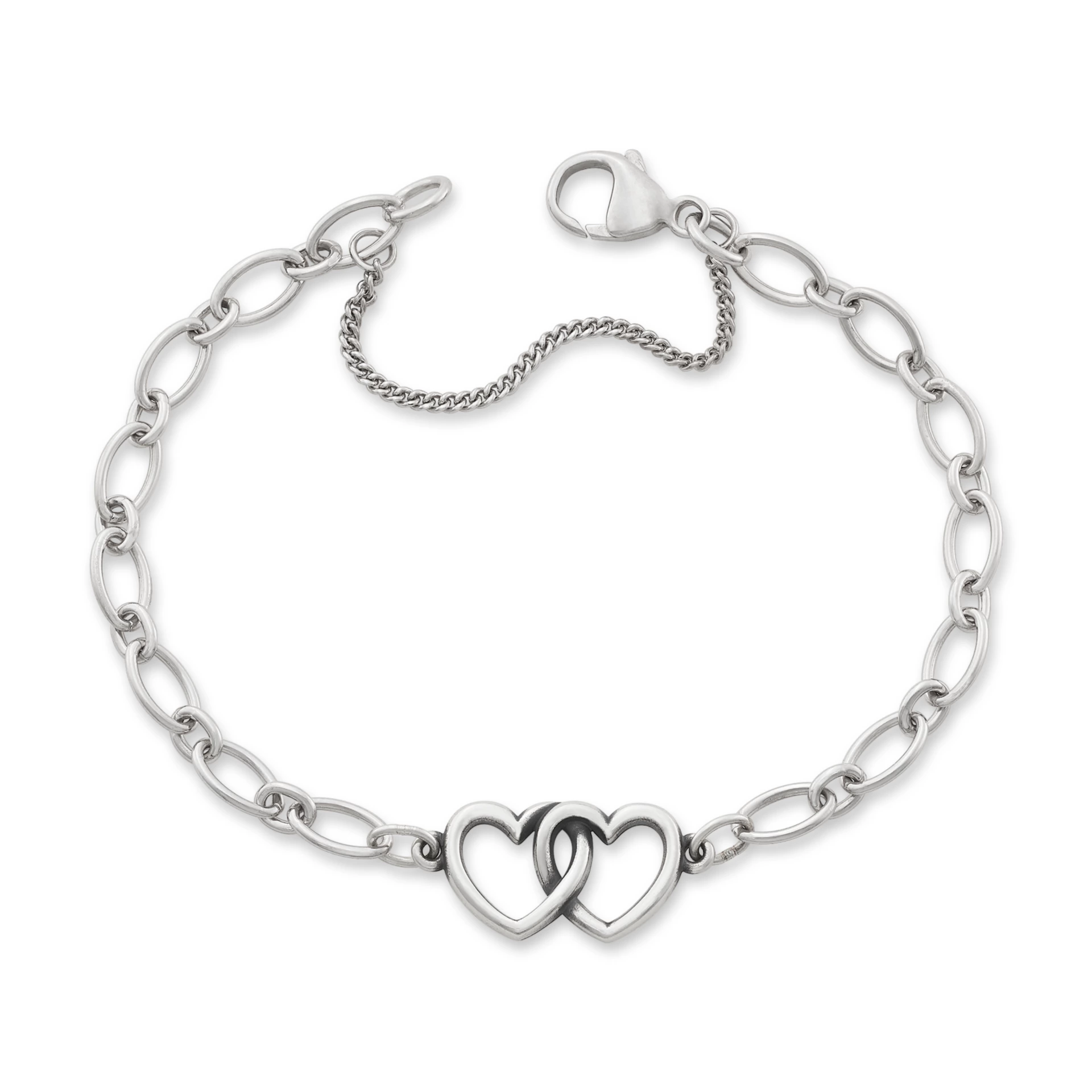 Two Hearts Together Charm Bracelet