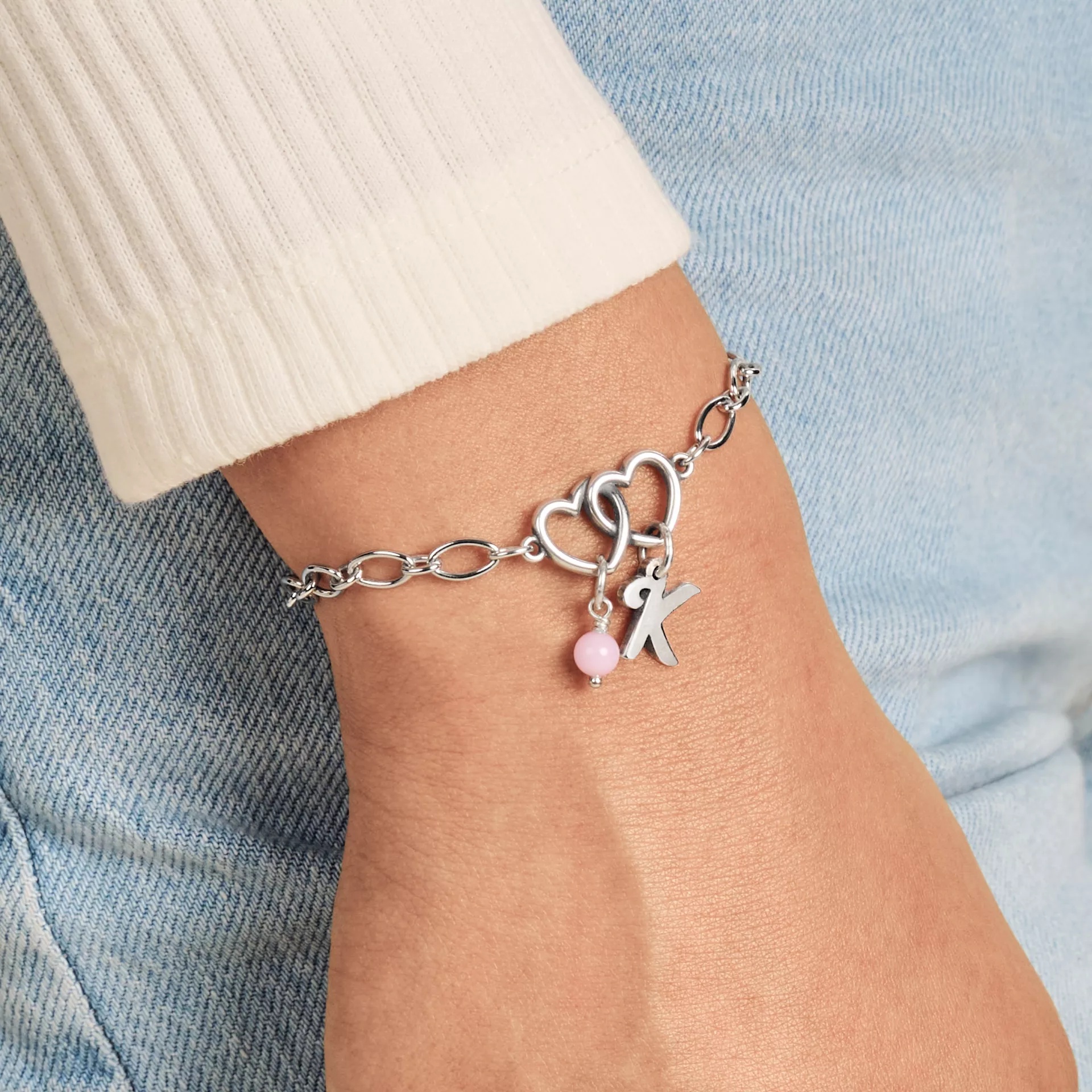 Two Hearts Together Charm Bracelet - Image 4