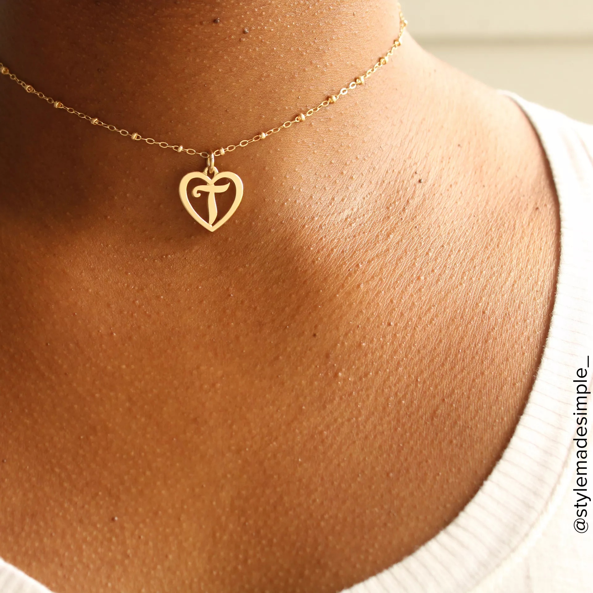 Heart Script Initial Charm