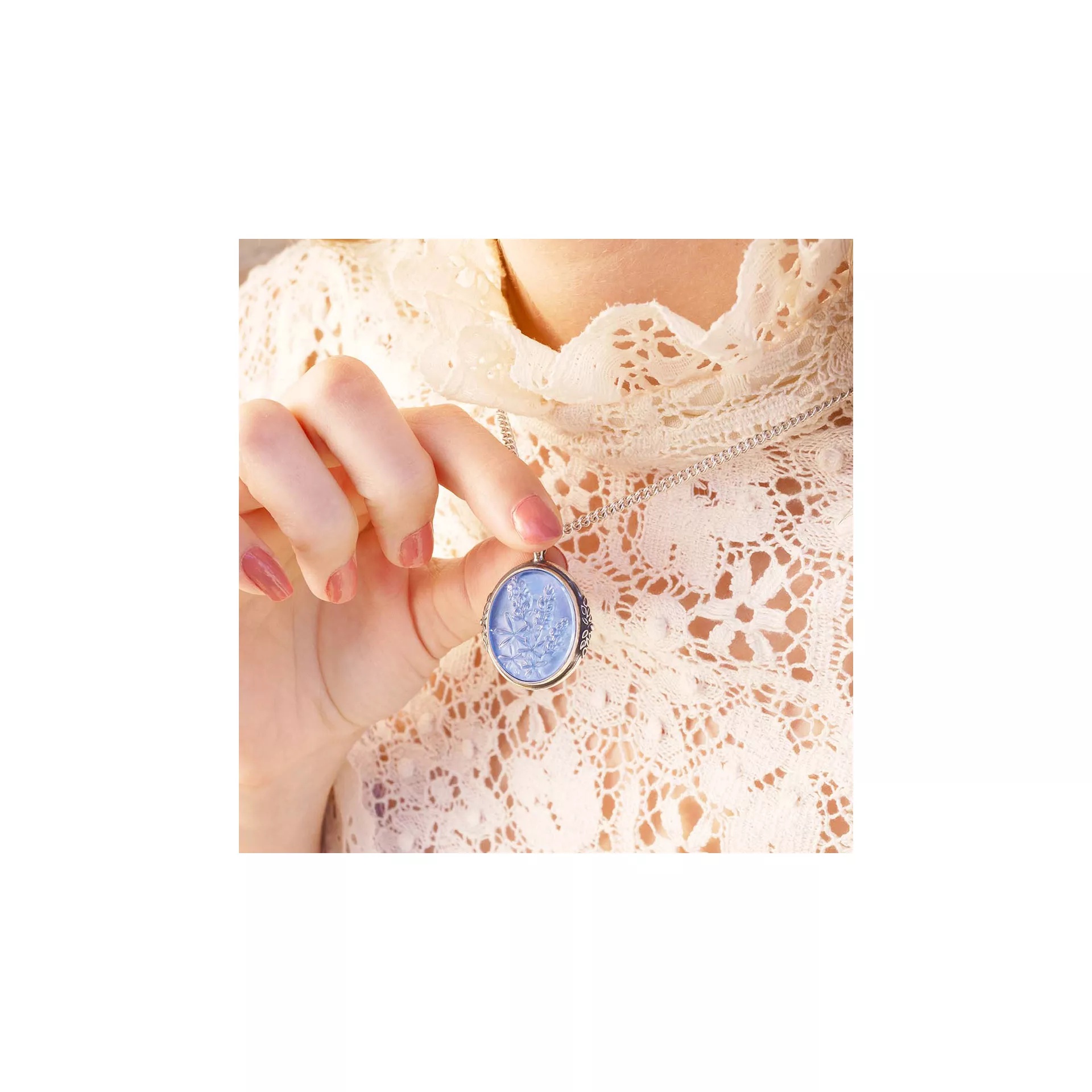 Sculpted Bluebonnet Layered Gemstone Pendant - Image 4