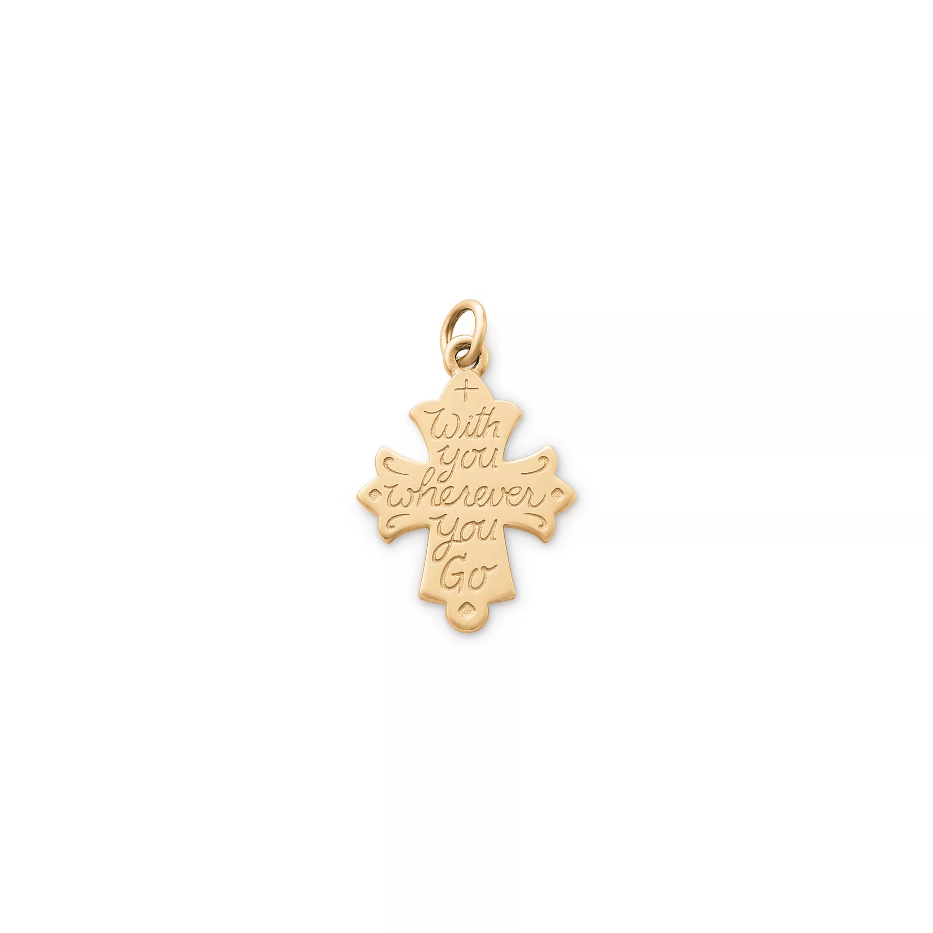 With You Wherever You Go Cross Charm