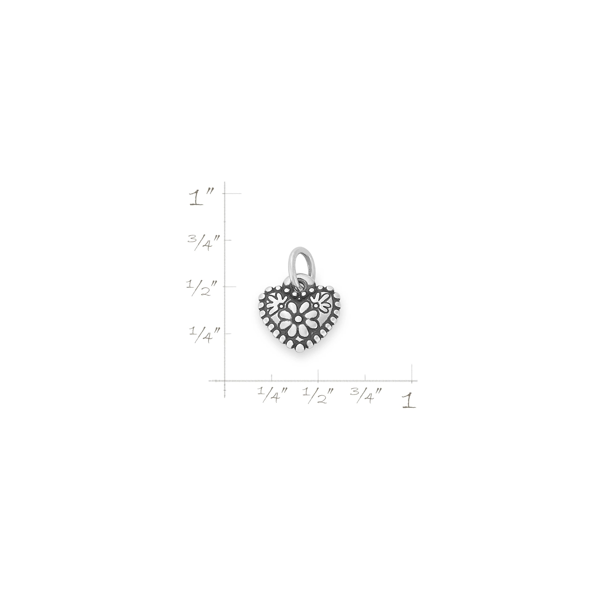 Petite Floral Heart Charm - Image 5