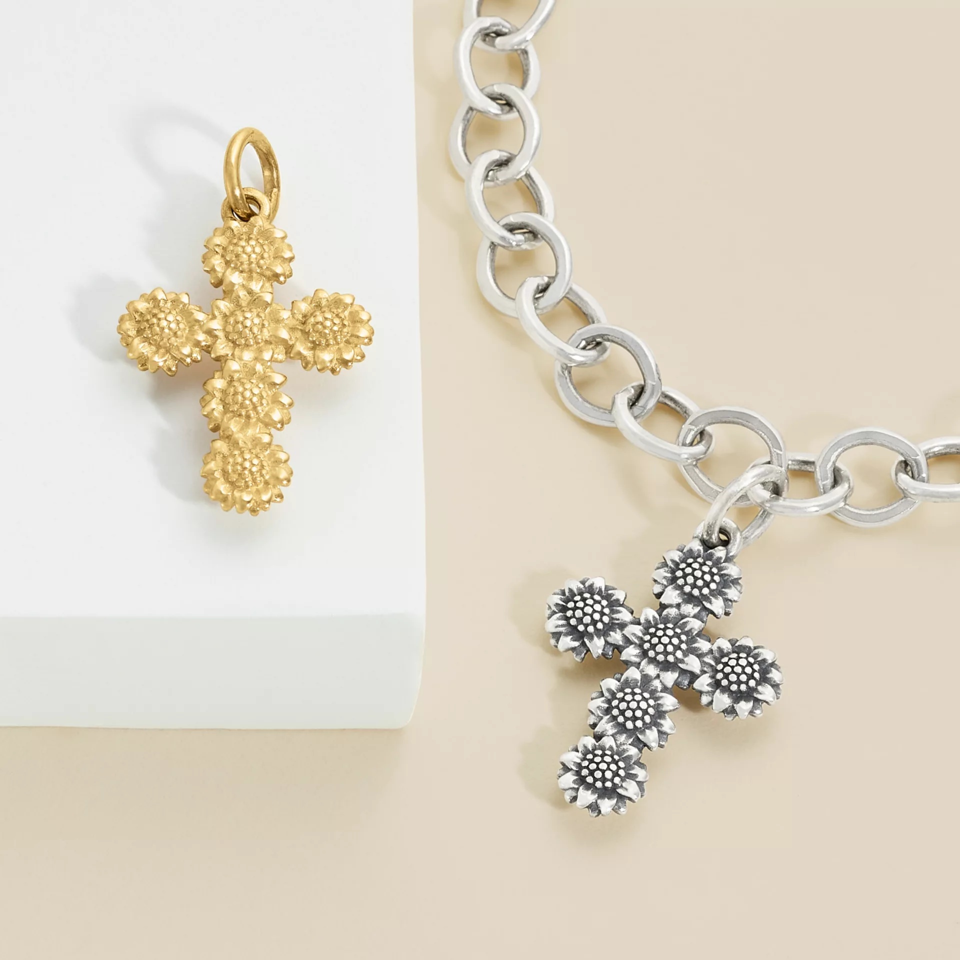 Sunflower Cross Charm - Image 4