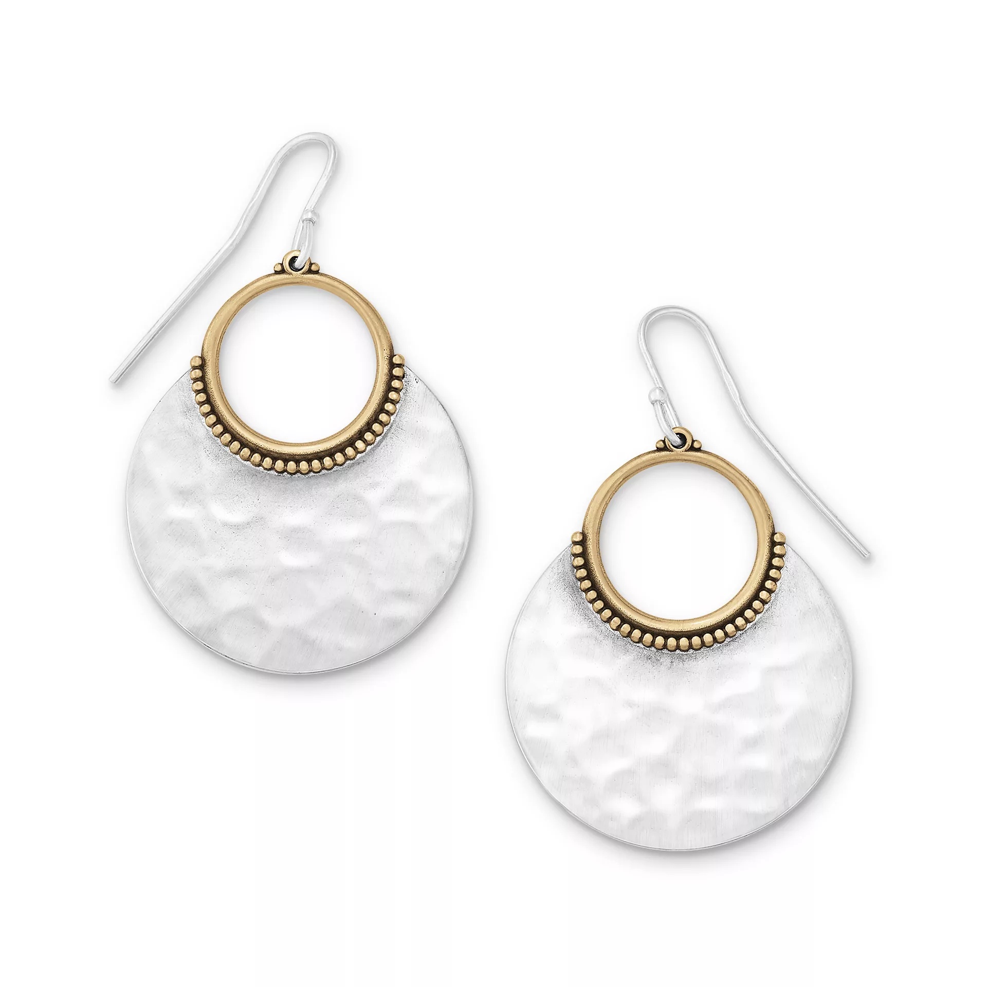 Hammered Eclipse Dangle EarShop All Rings