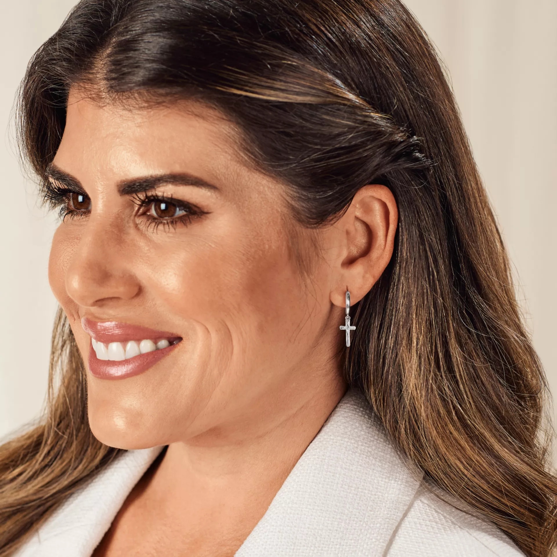 Horizon Cross Hoop Dangle EarShop All Rings - Image 4