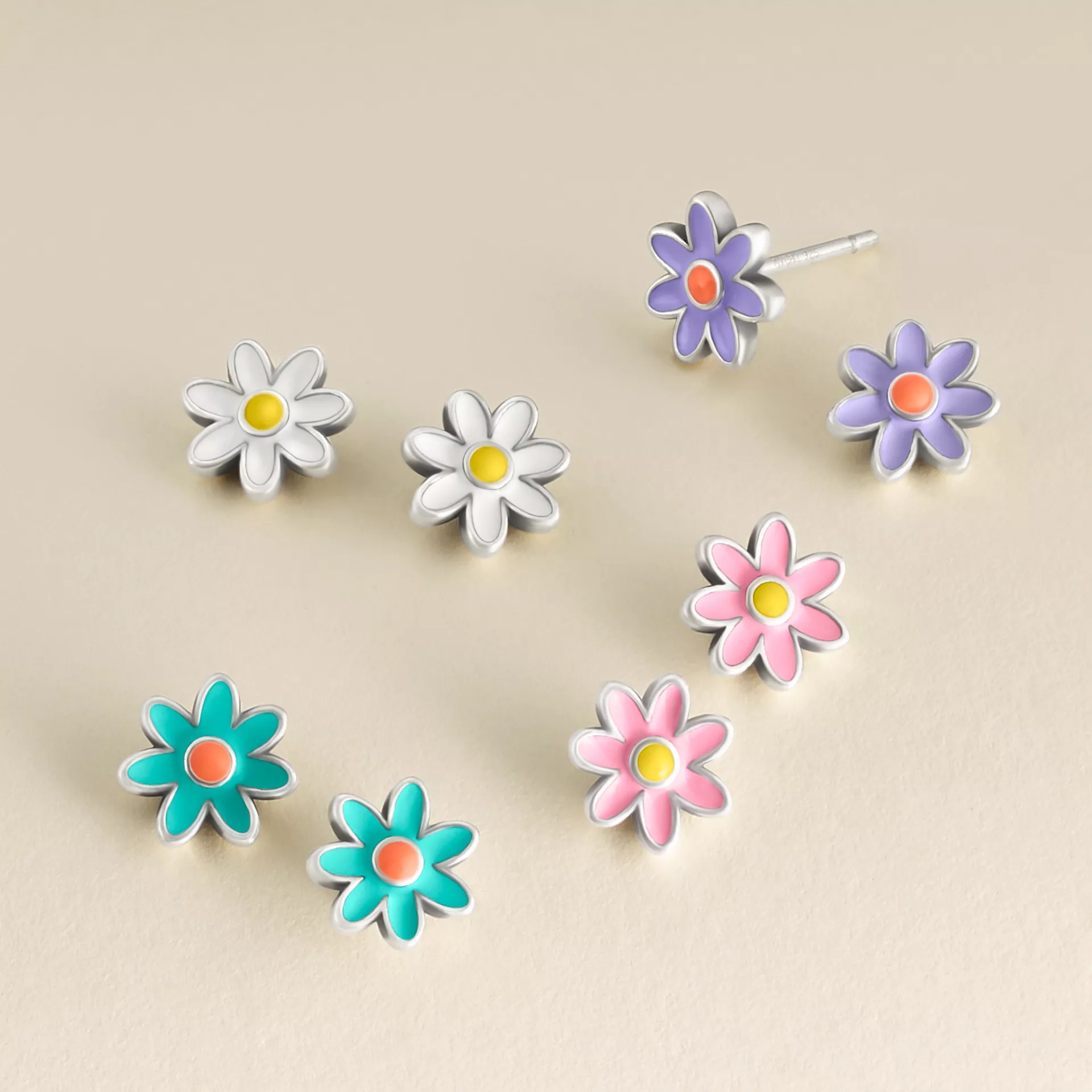 Enamel Mini Flower Studs - Image 2