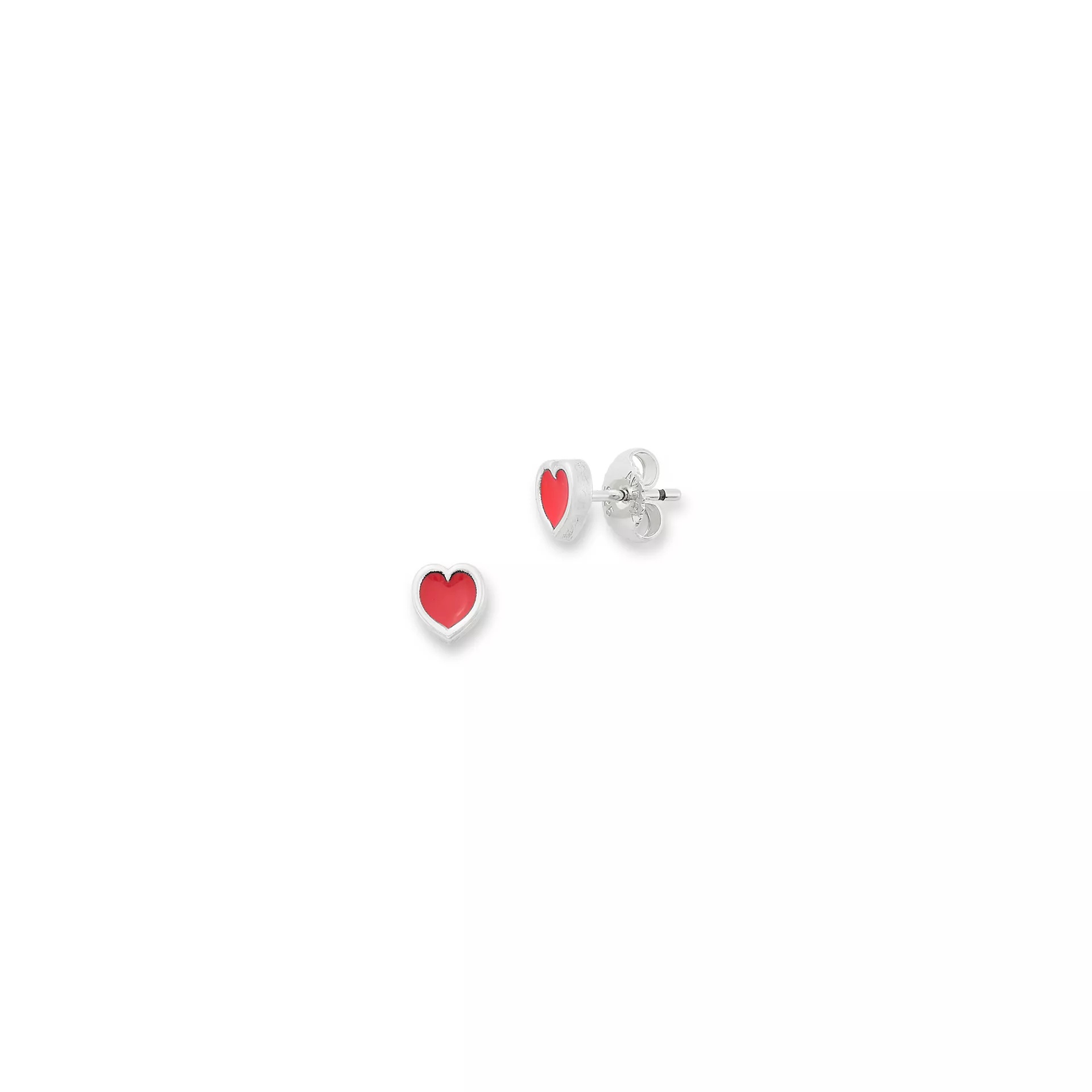 Enamel Connected Hearts Studs