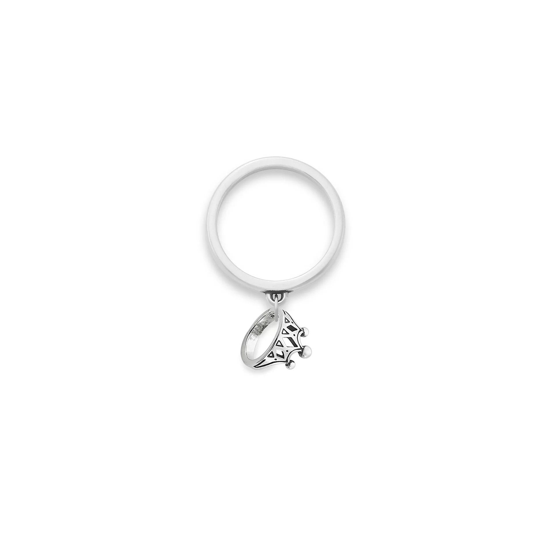 Tiny Tiara Charm Dangle Ring