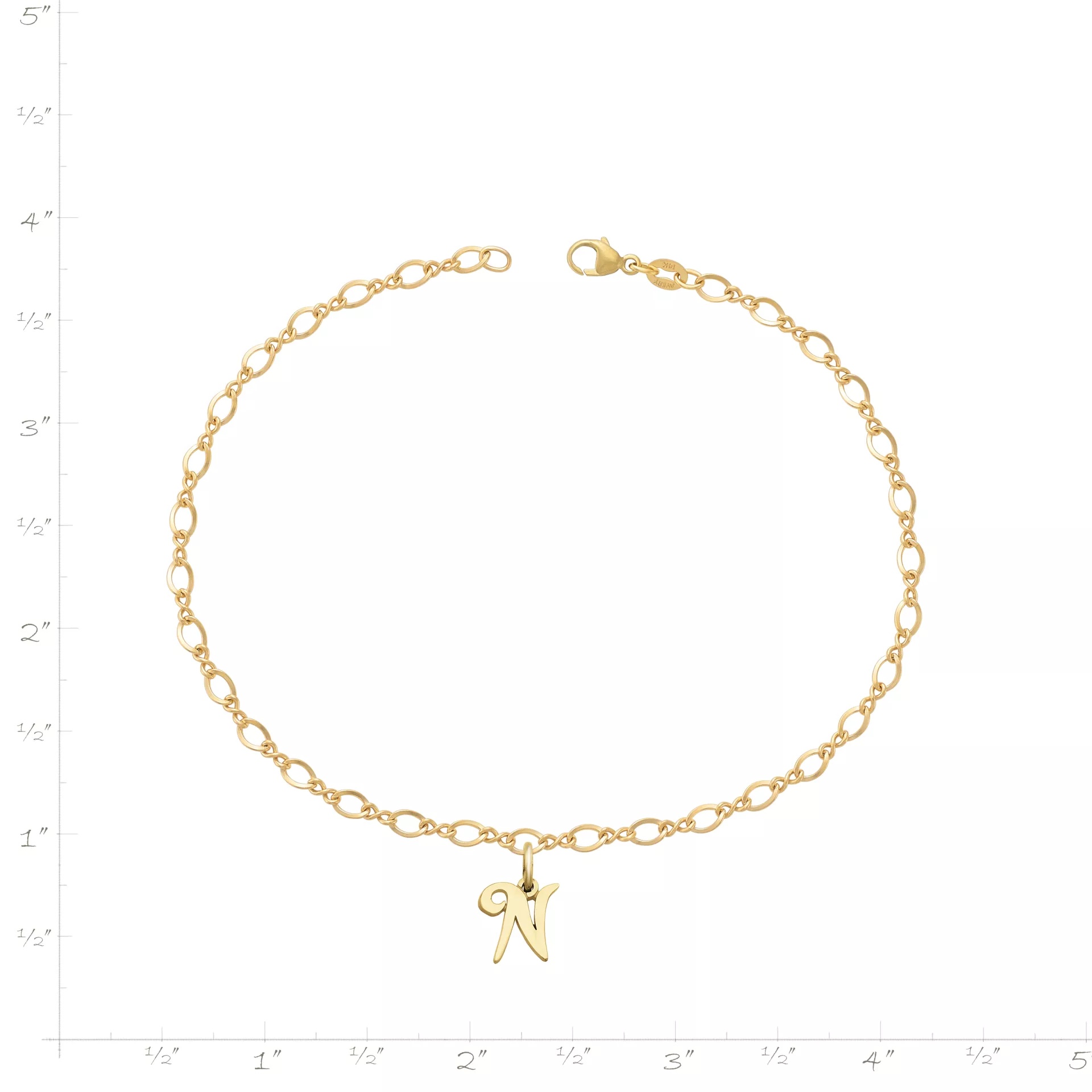 Small Script Initial Anklet - Image 3