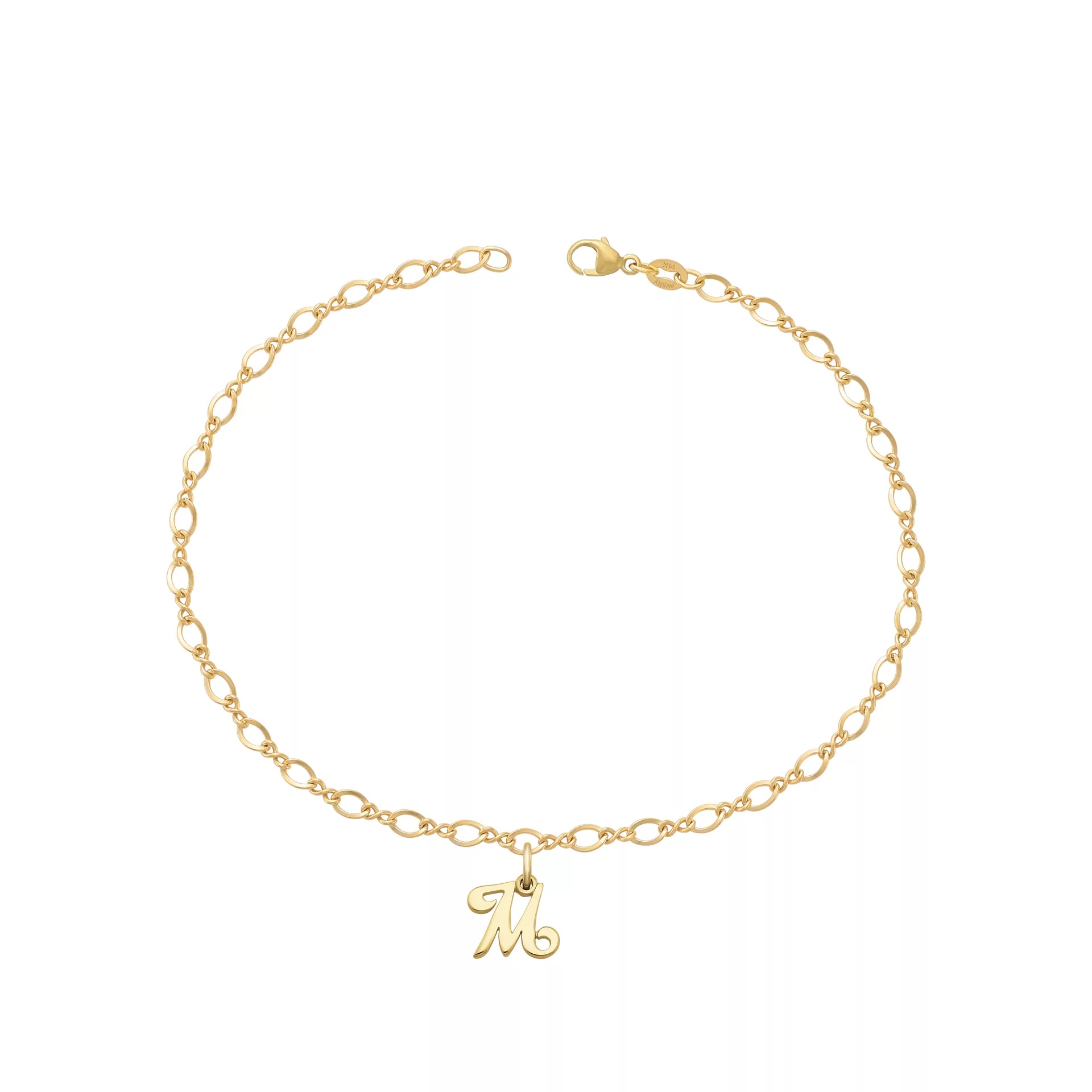 Small Script Initial Anklet