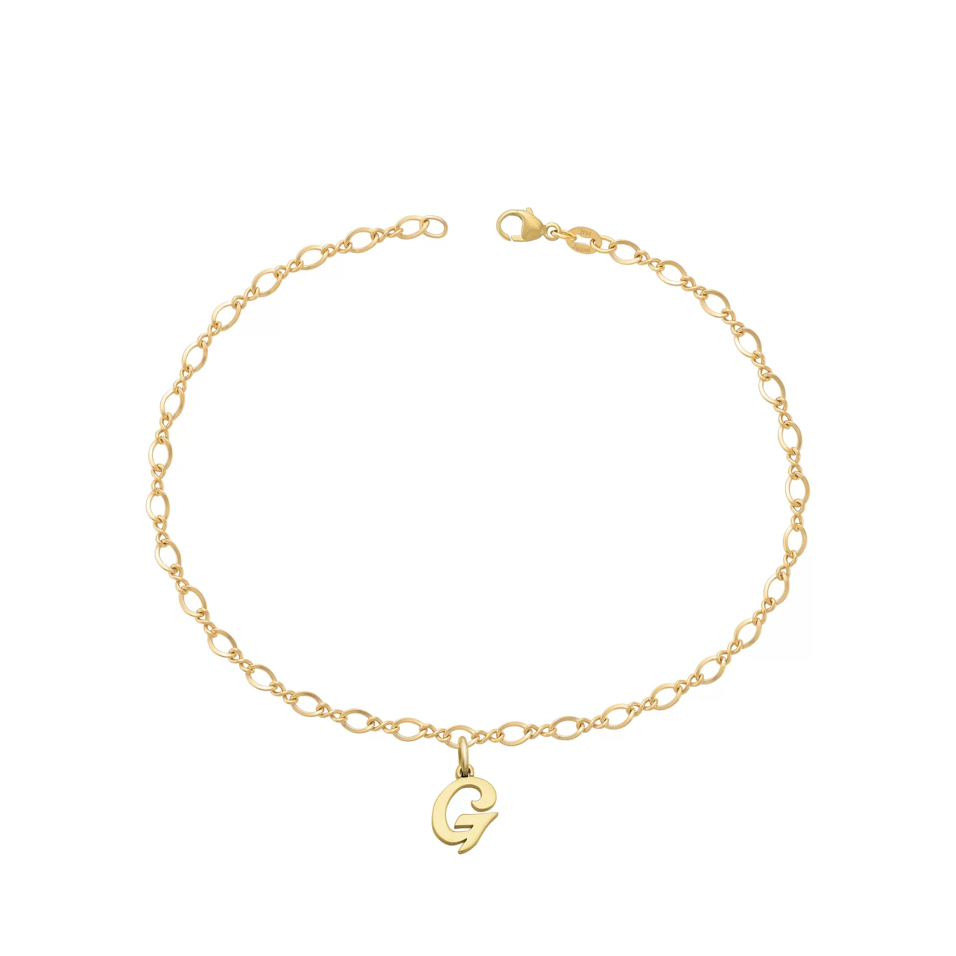 Small Script Initial Anklet