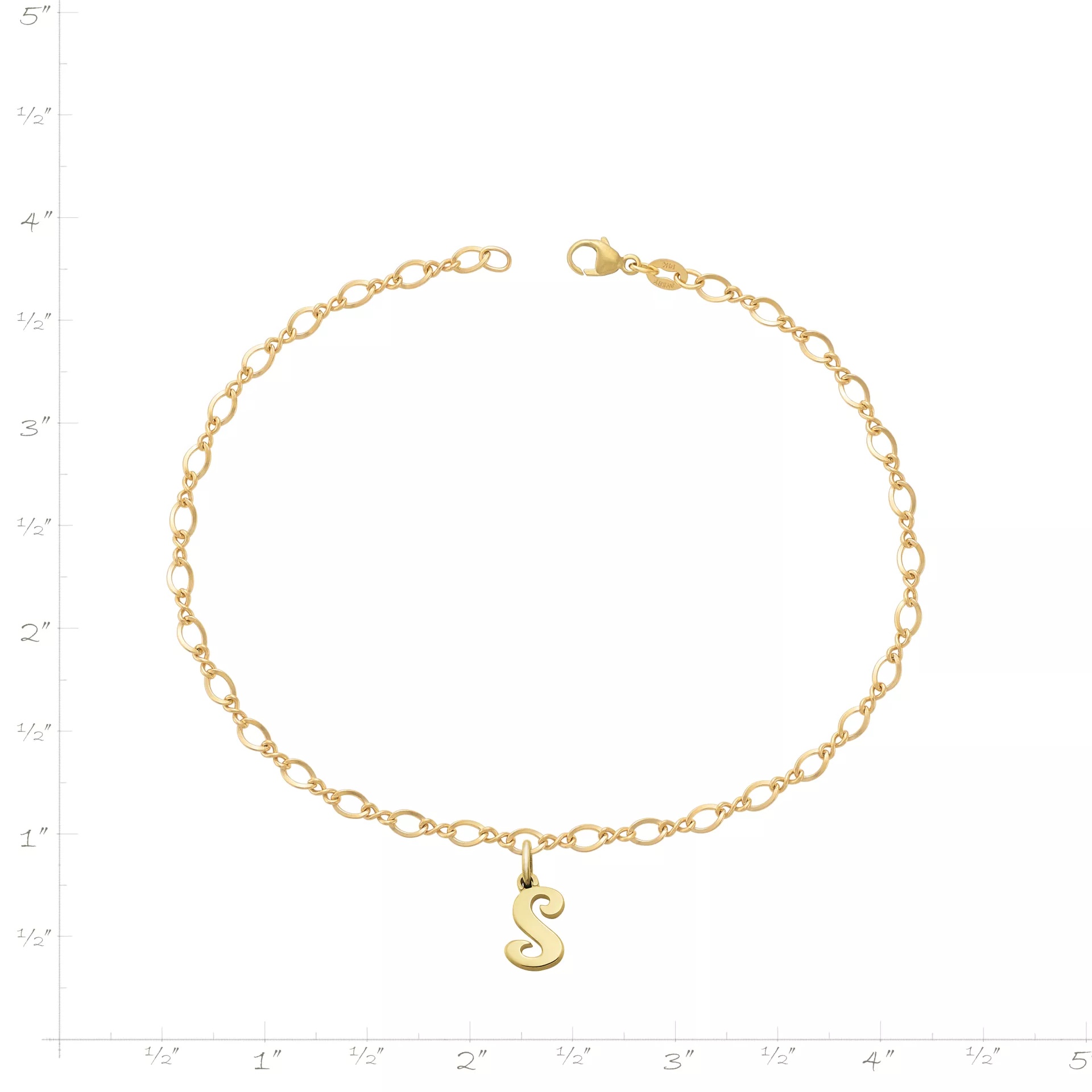 Small Script Initial Anklet - Image 3