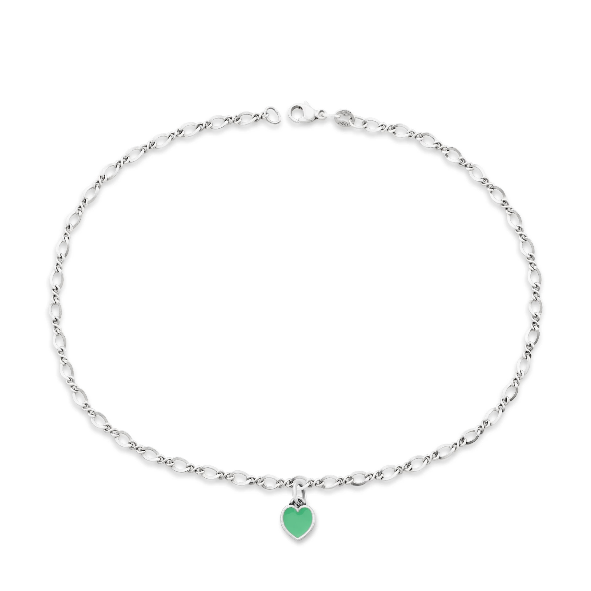 Enamel Connected Hearts Anklet