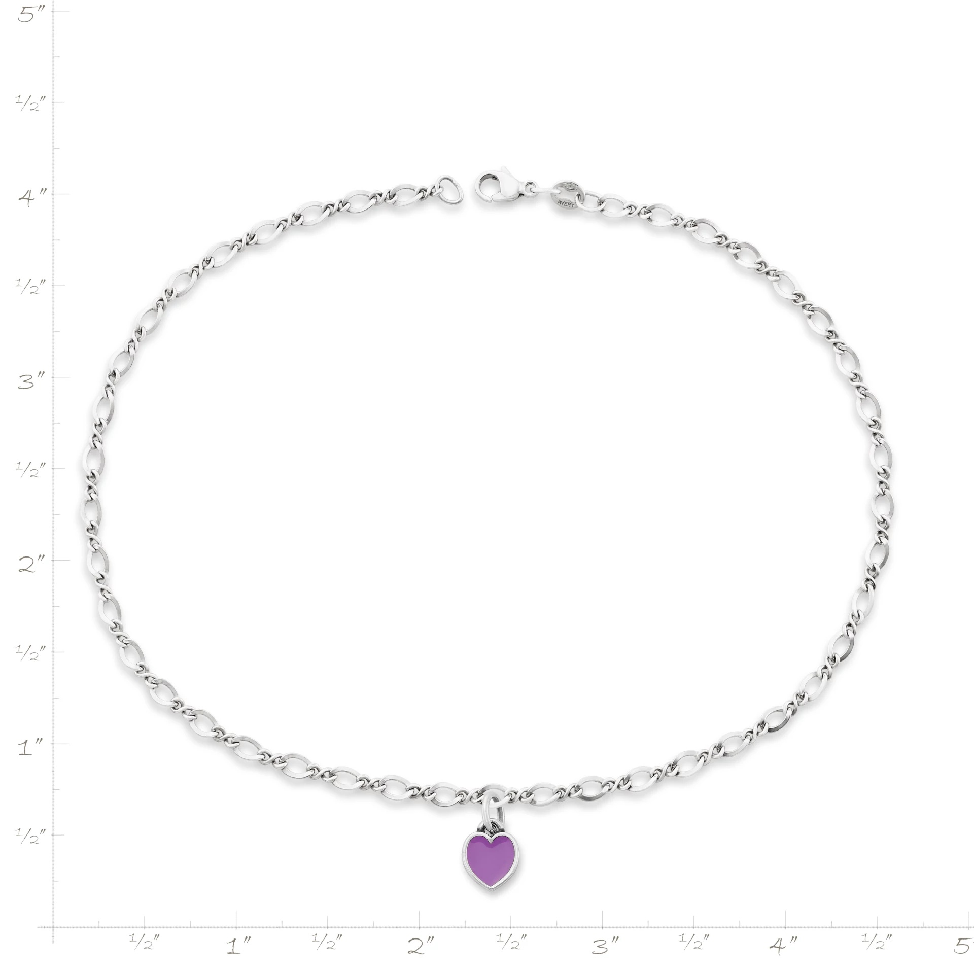 Enamel Connected Hearts Anklet - Image 2