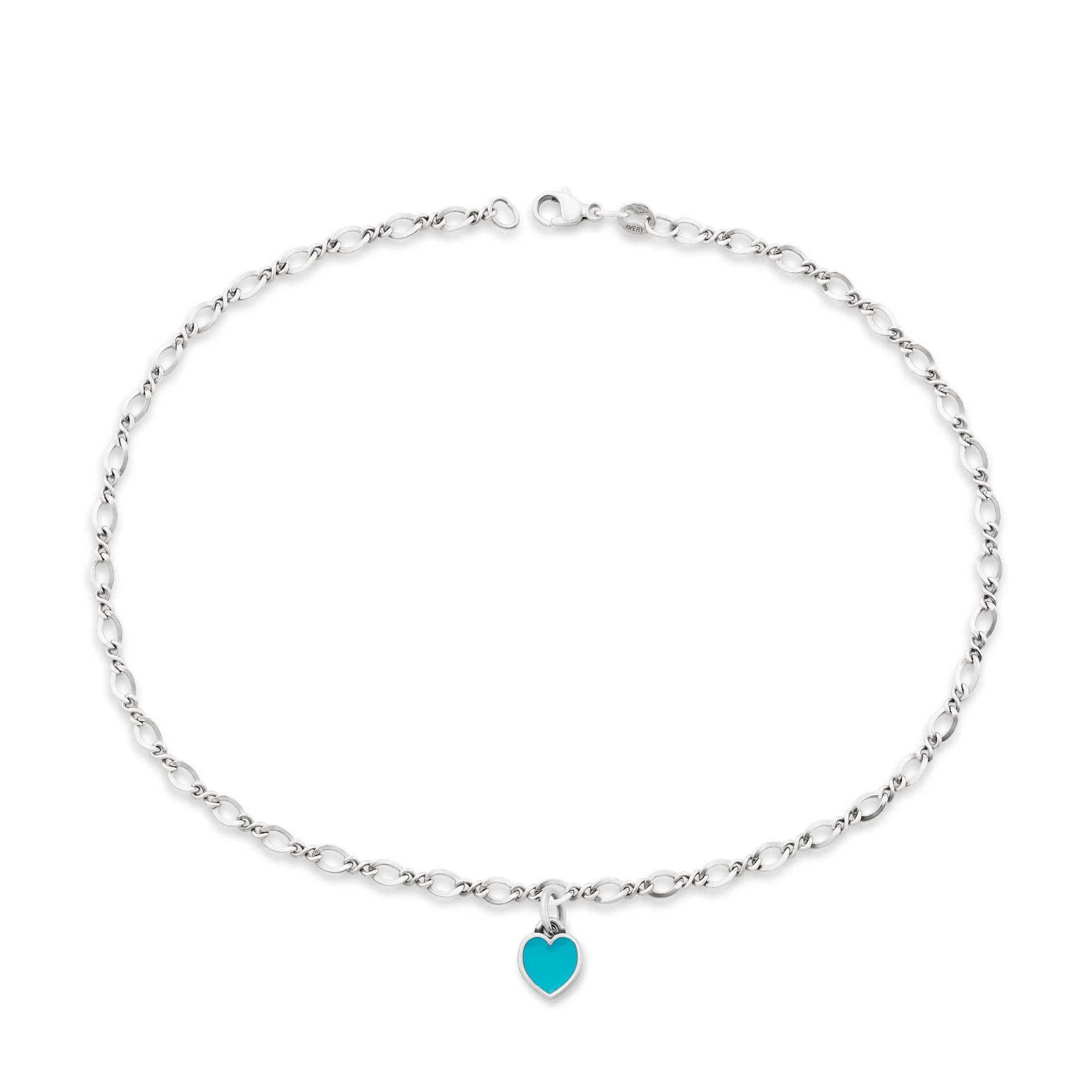 Enamel Connected Hearts Anklet