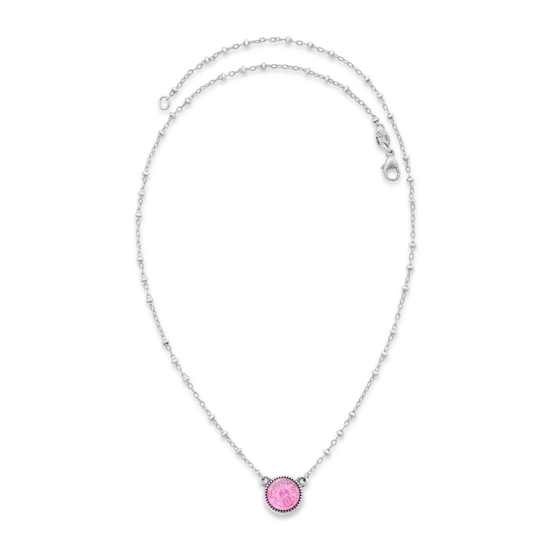 Sculpted Daisy Layered Gemstone Necklace - Image 2