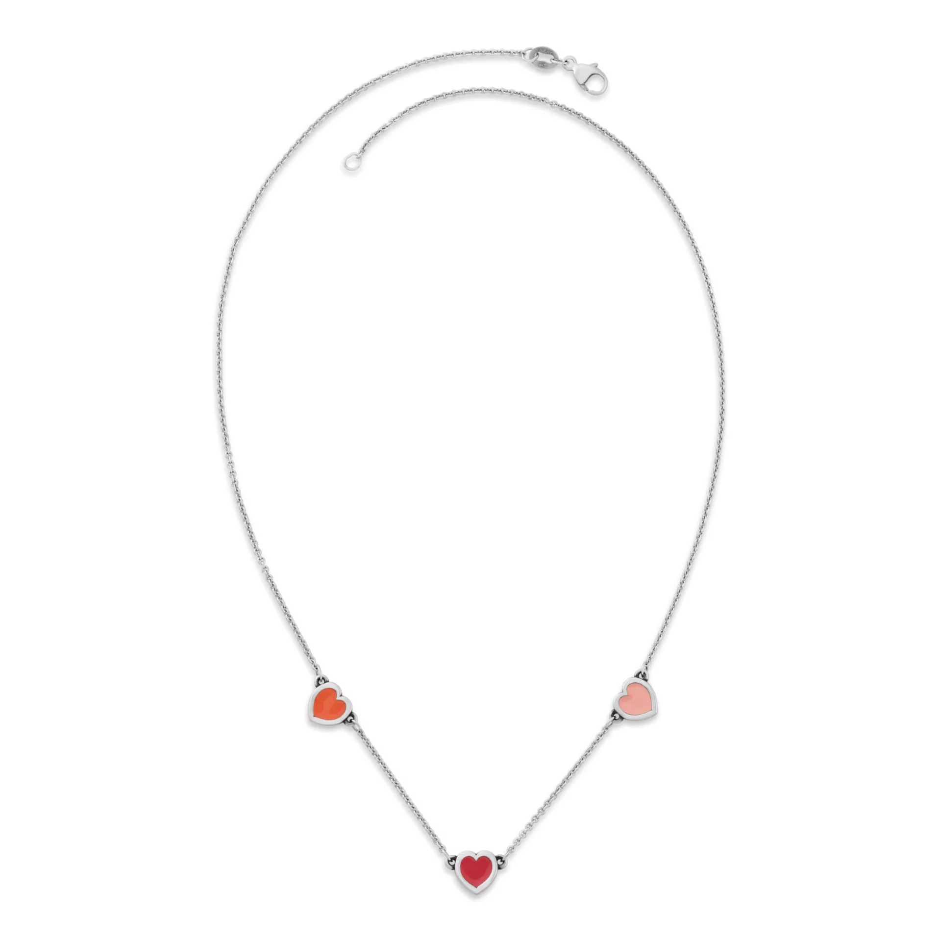 Enamel Connected Hearts Necklace - Image 2