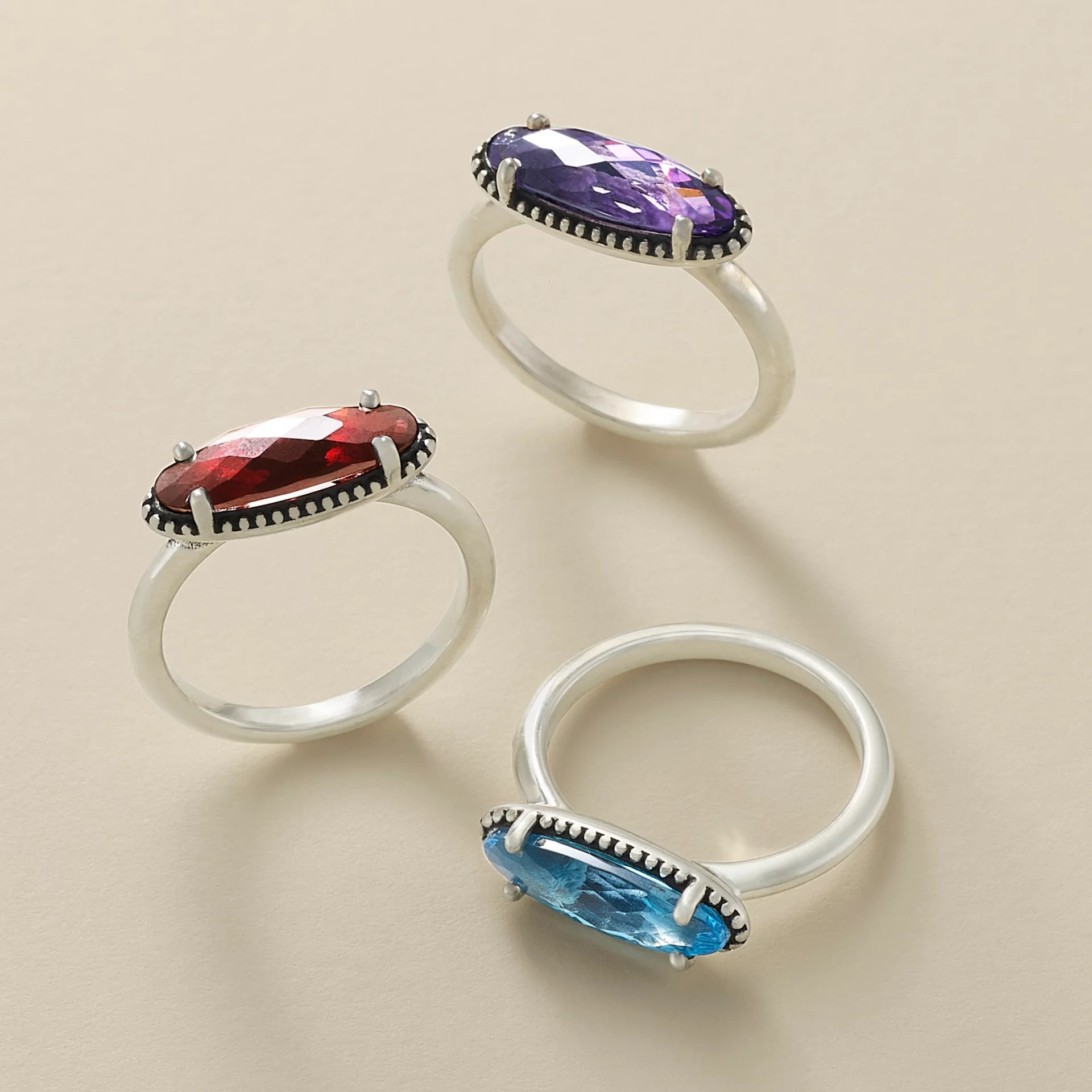 Beaded Horizon Gemstone Ring - Image 2