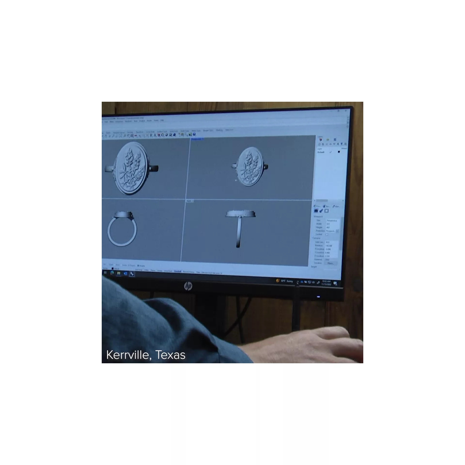 Sculpted Bluebonnet Layered Gemstone Ring - Image 6