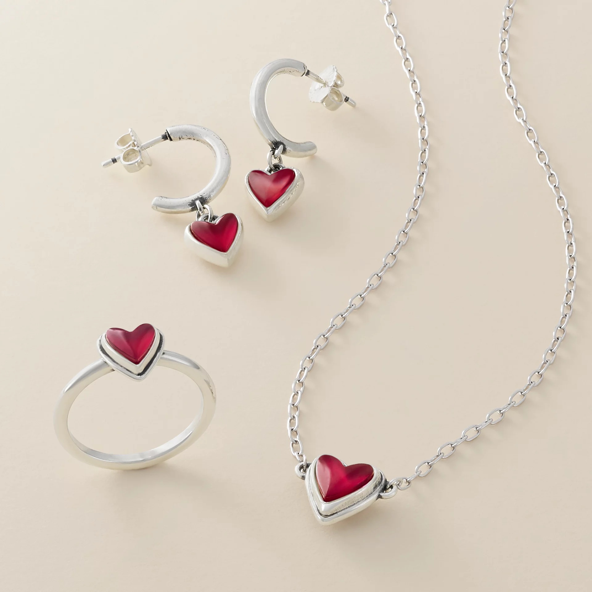 Sweetheart Gemstone Hoop Dangle EarShop All Rings - Image 4